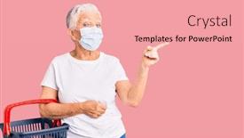  Presentation with blue eyes - Beautiful slides featuring senior-beautiful-woman-with-blue backdrop and a coral colored foreground