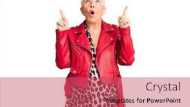  Presentation with blue eyes technology eye scan - Slides having senior-beautiful-woman-with-blue background and a red colored foreground