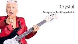  Presentation with blue eyes - Theme having senior-beautiful-woman-with-blue background and a white colored foreground