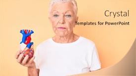  Presentation with blue eyes - Theme enhanced with senior-beautiful-woman-with-blue background and a lemonade colored foreground