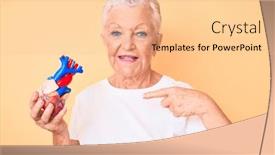  Presentation with blue eyes - Theme having senior-beautiful-woman-with-blue background and a lemonade colored foreground