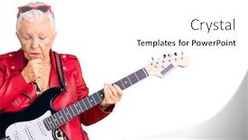  Presentation with senior care - Theme enhanced with senior-beautiful-woman-with-blue background and a white colored foreground