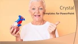  Presentation with blue eyes - Colorful slide set enhanced with senior-beautiful-woman-with-blue backdrop and a lemonade colored foreground