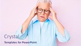 Presentation with blue eyes - PPT layouts enhanced with senior-beautiful-woman-with-blue background and a sky blue colored foreground