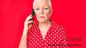  Presentation with attitude - Beautiful slides featuring senior-beautiful-woman-with-blue backdrop and a red colored foreground