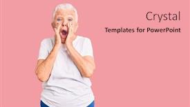  Presentation with blue eyes - Cool new theme with senior-beautiful-woman-with-blue backdrop and a  colored foreground