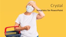  Presentation with blue eyes - Amazing slide deck having senior-beautiful-woman-with-blue backdrop and a yellow colored foreground