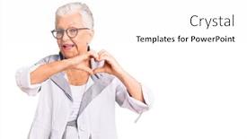  Presentation with romantic love - Slide deck having senior-beautiful-woman-with-blue background and a white colored foreground