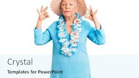  Presentation with hawaiian - Slide set enhanced with senior-beautiful-woman-with-blue background and a arctic colored foreground