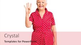  Presentation with hair dress - Amazing presentation theme having senior-beautiful-woman-with-blue backdrop and a red colored foreground