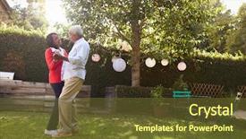  Presentation with couple dance - Audience pleasing presentation theme consisting of senior black couple dance backdrop and a tawny brown colored foreground