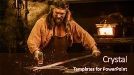  Presentation with molten - Colorful presentation theme enhanced with senior blacksmith forging the molten backdrop and a wine colored foreground