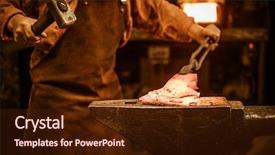  Presentation with molten - Audience pleasing slide deck consisting of senior blacksmith forging the molten backdrop and a wine colored foreground