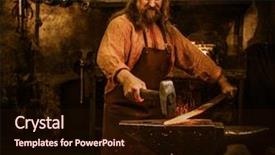  Presentation with molten - Slides consisting of senior blacksmith forging the molten background and a wine colored foreground