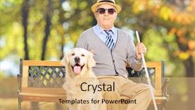  Presentation with dog park - Presentation with senior blind gentleman sitting background and a coral colored foreground
