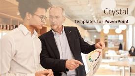  Presentation with development web - Presentation theme with senior-boss-and-designer background and a lemonade colored foreground