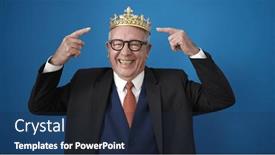  Presentation with crown - PPT layouts consisting of senior-business-man-wearing-crown background and a navy blue colored foreground