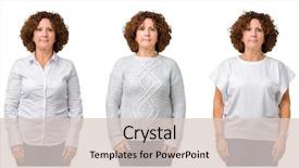  Presentation with simple business - Slide deck with senior business woman wearing white background and a lemonade colored foreground