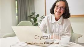  Presentation with business experience - Presentation having senior-business-woman-with-skills background and a lemonade colored foreground