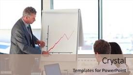  Presentation with sales - Slides with senior businessman reporting to sales background and a coral colored foreground