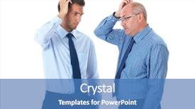  Presentation with thinking heads - Theme enhanced with senior businessman scratch their heads background and a teal colored foreground