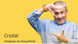  Presentation with creativity - PPT layouts featuring senior businesss man wearing elegant background and a  colored foreground