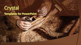  Presentation with carpenter - Slide deck consisting of senior carpenter at work background and a  colored foreground