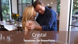  Presentation with senior couple - PPT theme having senior-caucasian-couple-enjoying background and a tawny brown colored foreground