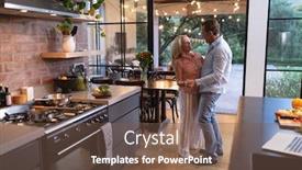  Presentation with social isolation - PPT theme with senior-caucasian-couple-enjoying background and a violet colored foreground