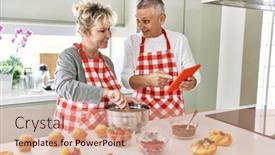  Presentation with senior couple - Slide set with senior-caucasian-couple-smiling-happy background and a  colored foreground