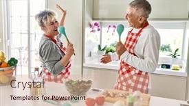  Presentation with senior couple - PPT theme consisting of senior-caucasian-couple-smiling-happy background and a  colored foreground