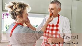  Presentation with college education happy smiling - Presentation theme enhanced with senior-caucasian-couple-smiling-happy background and a coral colored foreground