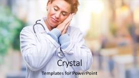  Presentation with medical smiling doctor - Cool new PPT layouts with senior caucasian doctor woman wearing backdrop and a  colored foreground