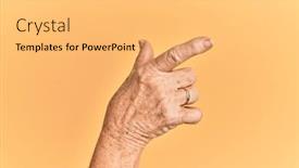  Presentation with yellow - Slide deck enhanced with senior-caucasian-hand-over-yellow background and a yellow colored foreground