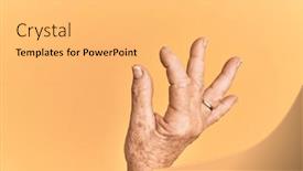  Presentation with yellow - PPT layouts consisting of senior-caucasian-hand-over-yellow background and a yellow colored foreground