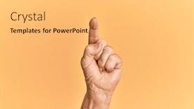  Presentation with understanding - Audience pleasing PPT layouts consisting of senior-caucasian-hand-over-yellow backdrop and a yellow colored foreground