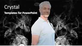  Presentation with sports golf - Slides consisting of senior-caucasian-male-golf-player background and a black colored foreground