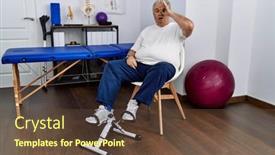  Presentation with physiotherapy - PPT theme having senior-caucasian-man-at-physiotherapy background and a tawny brown colored foreground