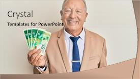  Presentation with israel - Audience pleasing presentation theme consisting of senior-caucasian-man-holding-israel backdrop and a lemonade colored foreground