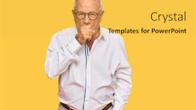  Presentation with senior care - Amazing slide set having senior-caucasian-man-wearing-business backdrop and a yellow colored foreground