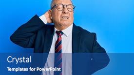  Presentation with injury - Audience pleasing theme consisting of senior-caucasian-man-wearing-business backdrop and a ocean colored foreground