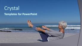  Presentation with time - Slide set with senior-caucasian-woman-enjoying-time background and a ocean colored foreground