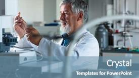  Presentation with analytical chemistry - Slides consisting of senior chemistry professor doctor carrying background and a teal colored foreground