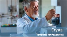  Presentation with analytical chemistry - Theme consisting of senior chemistry professor doctor carrying background and a teal colored foreground