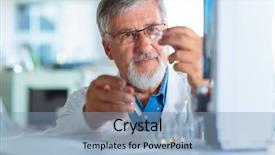  Presentation with analytical chemistry - Slides with senior chemistry professor doctor carrying background and a light blue colored foreground