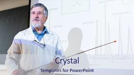  Presentation with color full - Cool new slide set with senior chemistry professor giving backdrop and a sky blue colored foreground