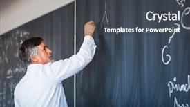  Presentation with chalk board - Cool new presentation theme with senior chemistry professor writing backdrop and a dark gray colored foreground