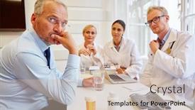  Presentation with senior citizen - Slide deck having senior-citizen-as-ill-patient background and a soft green colored foreground