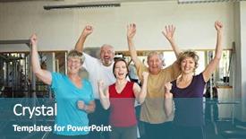  Presentation with senior citizen - Slides with senior citizen center - group of elderly people having background and a teal colored foreground