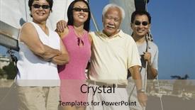  Presentation with sailing - Beautiful PPT theme featuring senior citizen free - family sailing backdrop and a coral colored foreground